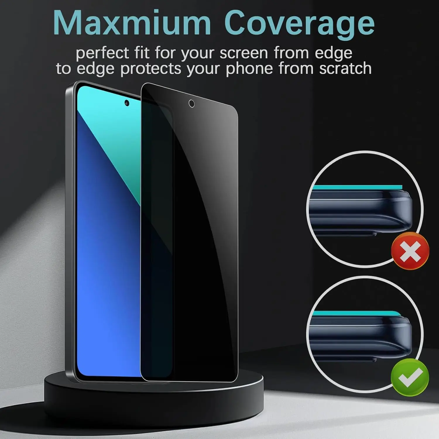 Защитная пленка из закаленного стекла для Xiaomi Redmi 12 твердость 9H без пузырьков