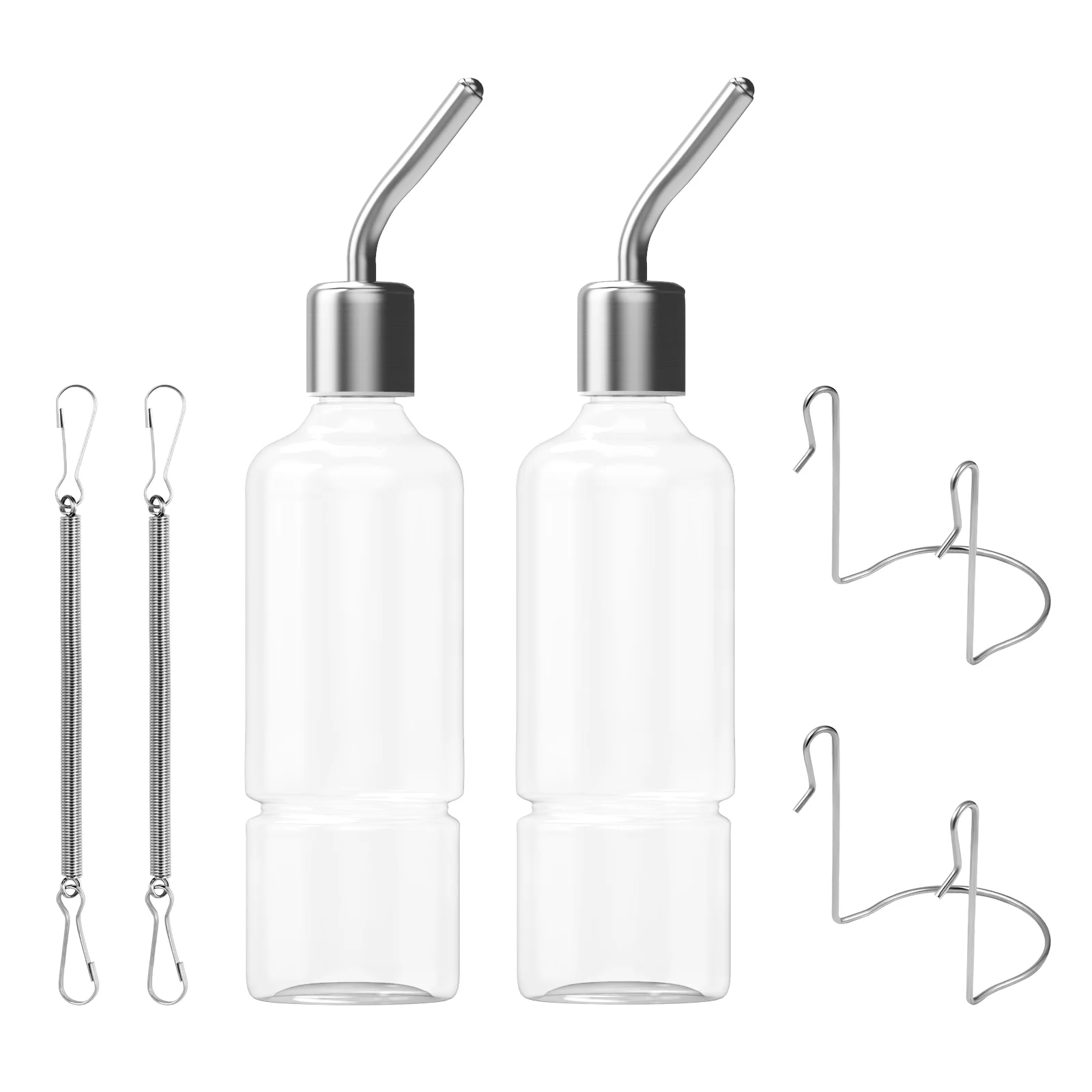 

2 Pcs Ferret Bottle Flat Bottle Dispenser Bottle Rabbit Bottle Drip Rabbit Bowl