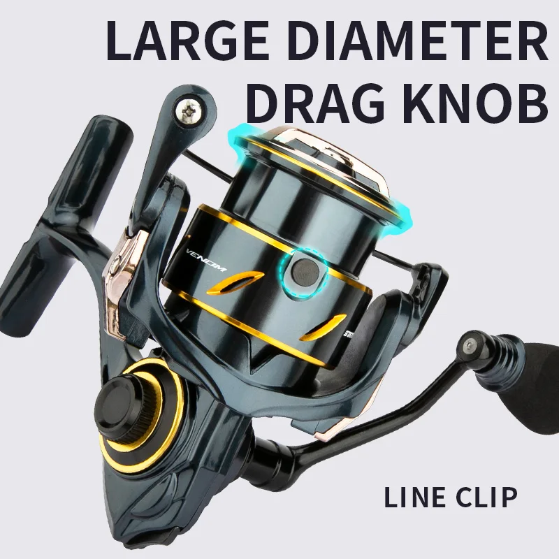 Катушка рыболовная компактная карбоновая с винтом и ручкой 5 кг