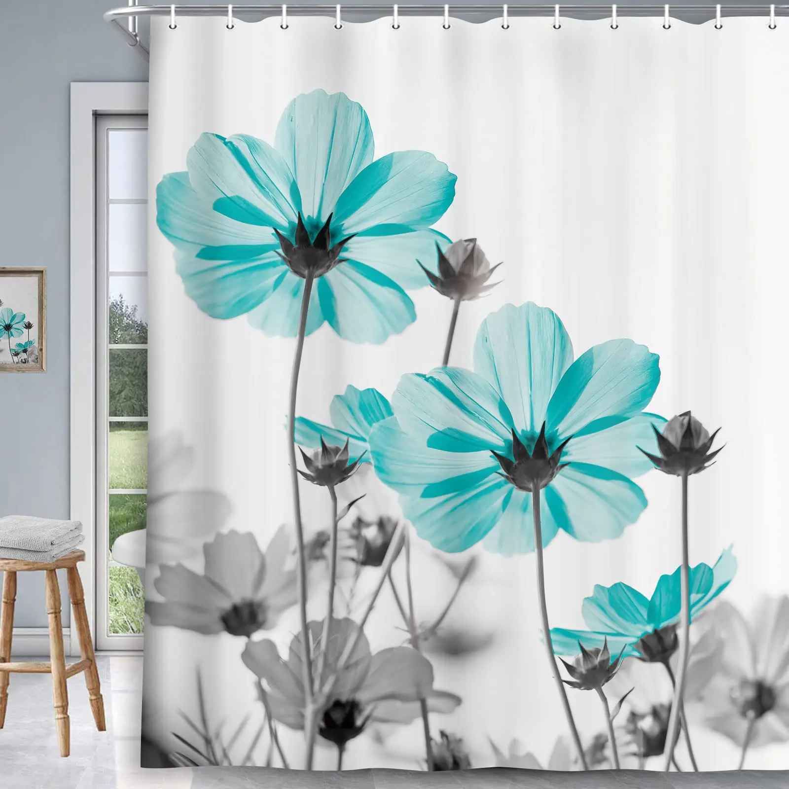 

Fabric Bathtub Decoration Bathroom Screen Multiple Size Shower Curtain Set Cortinas De Baño