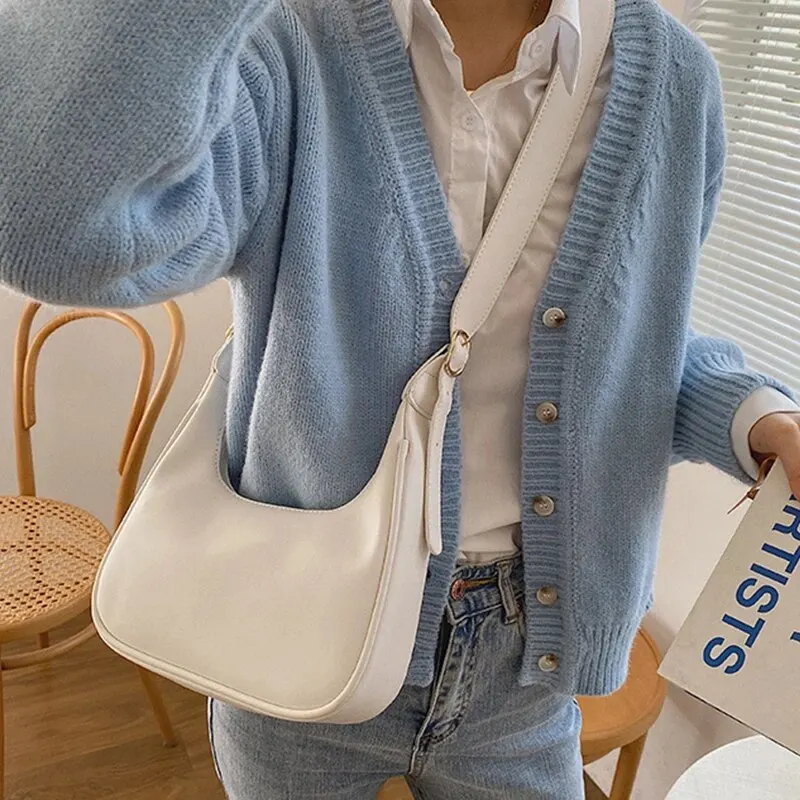 Женская Минималистичная и ретро сумка через плечо из искусственной кожи