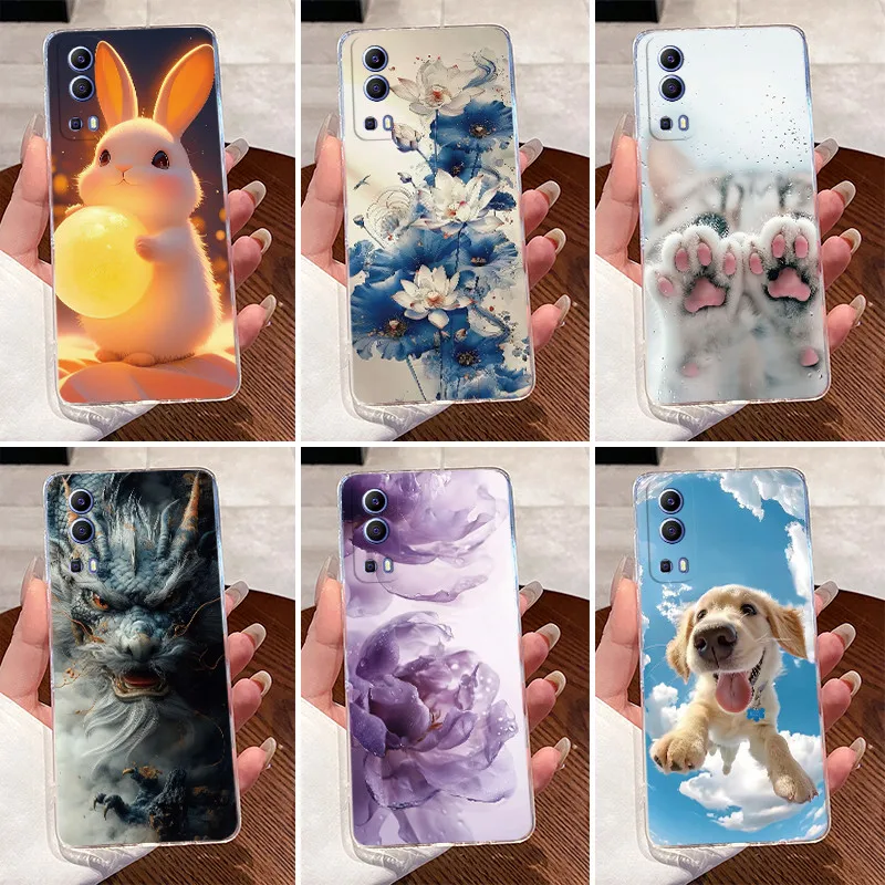 Фото Чехол для Vivo Y52 5G (V2053) / Vivo Y72 5G (V2041) с изображением дракона, стильный, для мальчиков и девочек, прозрачная задняя крышка, защитный чехол. №1