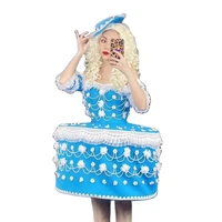 women party cosplay costume pearl flower pink festival stage rave clothes cake dress blue appliques evening party cake dresses