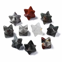 10pcs no hole merkaba star natural stone beads for diy jewelry chakra wiccan reiki healing energy protection decoration