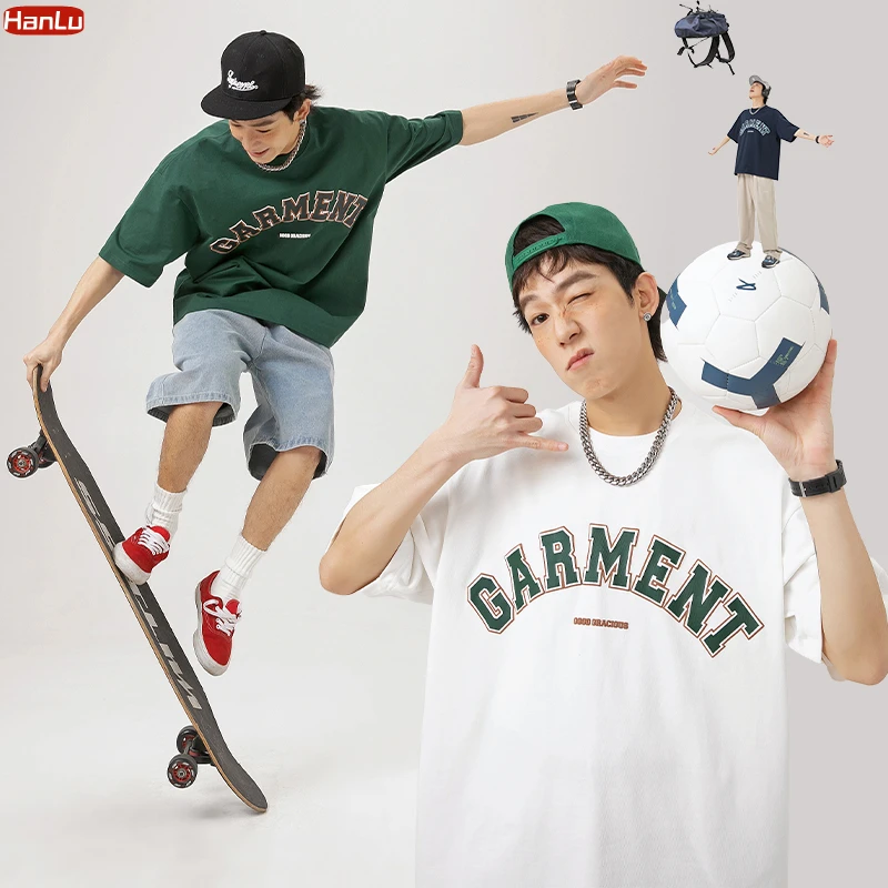 

Men's Fashion Oversized T-Shirt 2023 Summer New Short Sleeve Foaming Printing Sports Shirt Streetwear Brand Original Clothing