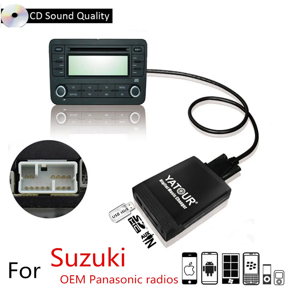 USB SD AUX Car MP3 Player Music CD Radio CD Changer Adapte For OEM Panasonic Radio Suzuki Grand Vitara Liana Swift Splash