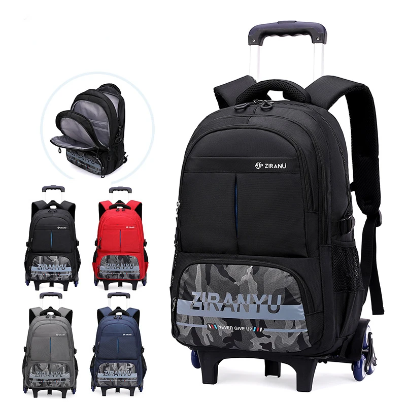 kids school Backpack Removable Children School Bags for boys girls With 3 Wheels Kids girls Trolley Schoolbag Luggage Book Bags