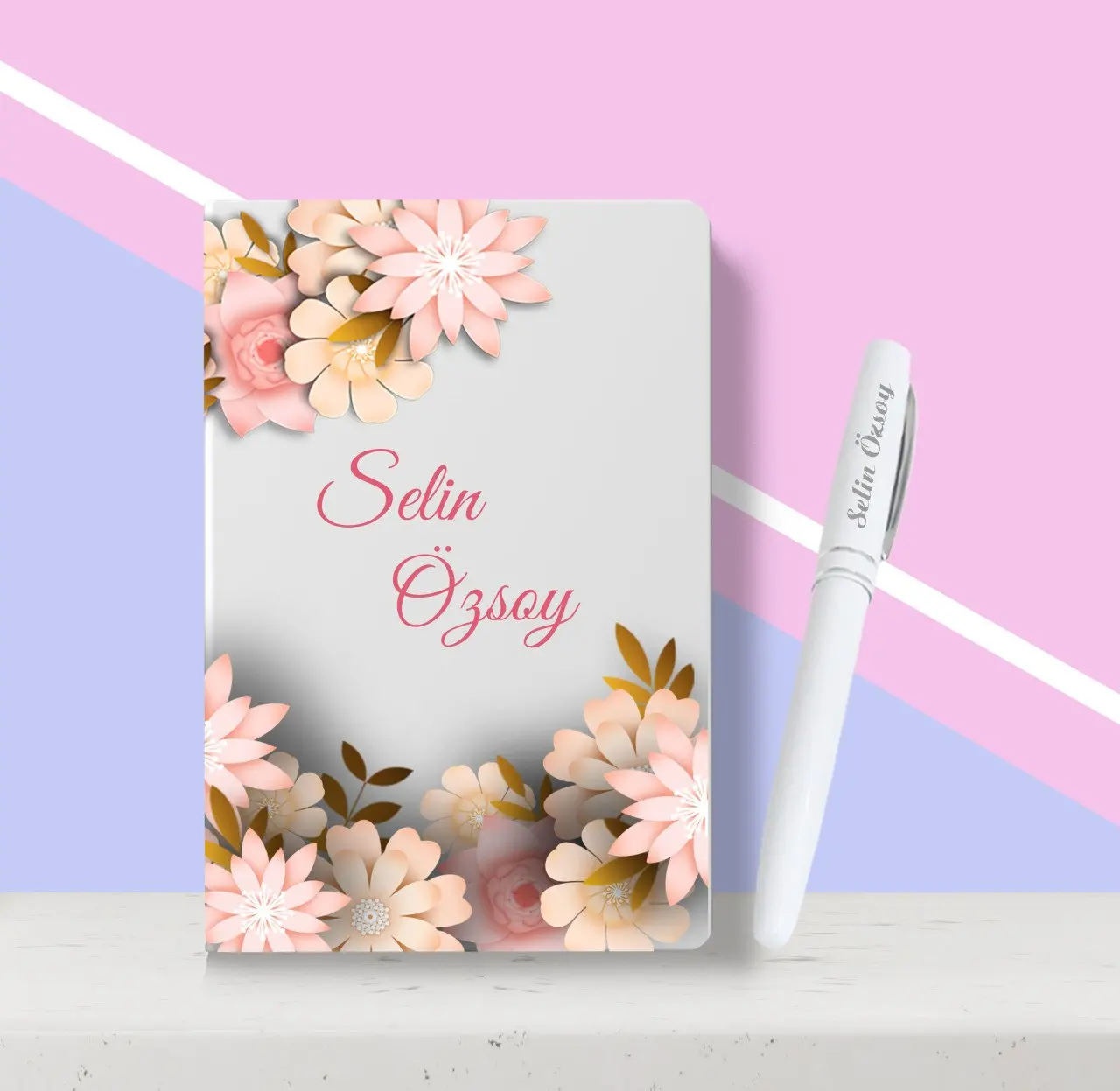 

На заказ, с украшением в виде цветка, Белый Ручка для записной книжки Seti-6