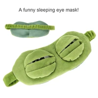3d frog green eye mask cute eyes mask cover plush travel sleep anime funny gift beauty goggles the sad cover relax sleeping rest