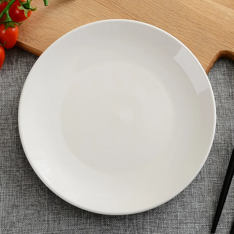 

Aparelho De Jantar Pure White Round Dish Restaurant Dish Plain White Rice Plate Western Food Plates Household Disc Steak Plate