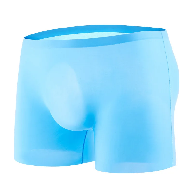 TOQUCL Super Thin Sexy Man Underwear Boxer Male High Quality Extra Pouch Mens Underpants Transparent Men White Blue Red |