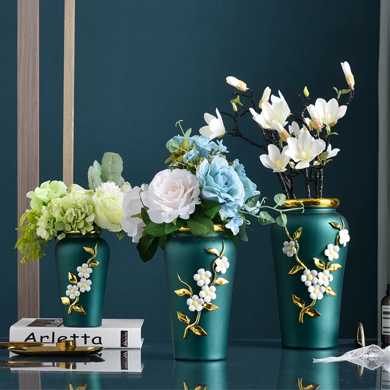

Современная керамическая ваза, украшение для гостиной, спальни, Цветочная композиция, статуэтки, поделки, вход, обеденный стол, украшения для мебели