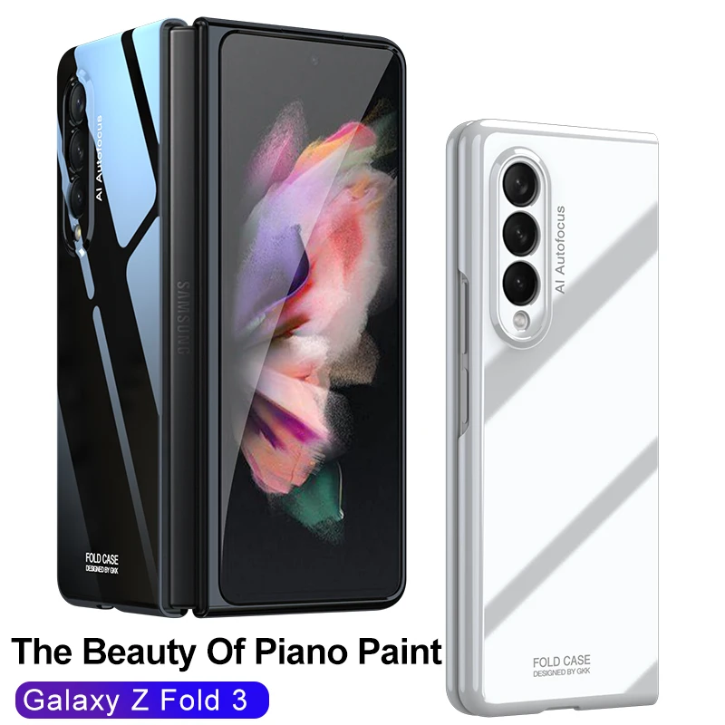 

Suitable for Samsung zfold3 foldable phone case flip cover UV glossy case film integrated anti drop phone protective case