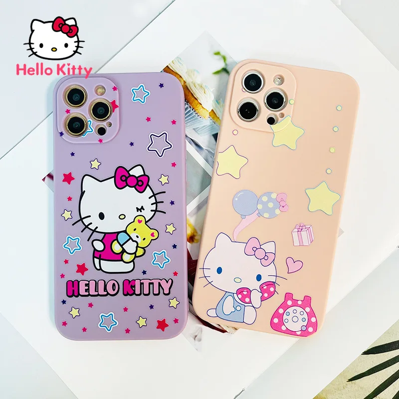 

Hello Kitty for IPhone 7/8P/X/XR/XS/XSMAX/11/12Pro/12mini Cute Silicone Anti-drop and Anti-wear Mobile Phone Case