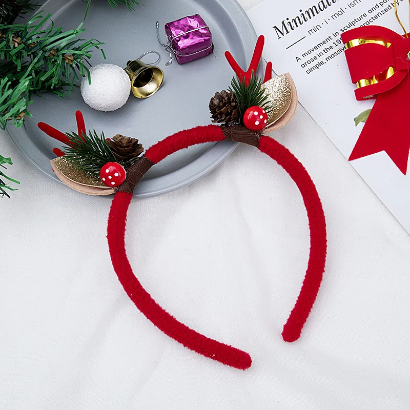 

Fashion Women Headwear Cute Christmas Antler Bow Hair Hoop Headband Hair Ornaments Accessories Hair Clip Fairy Hair Clip YF023