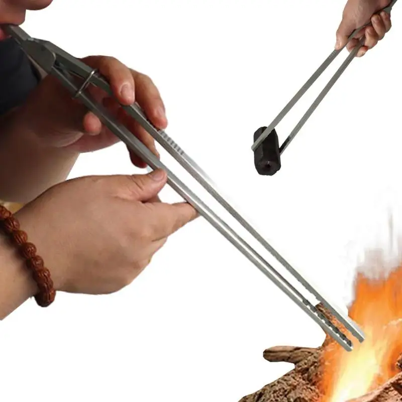 

Log Grabber Tongs Stainless Steel Fire Place Log Tongs Outdoor/Indoor Tool For Wood-Burning Fire Pit And Fireplace Firewood