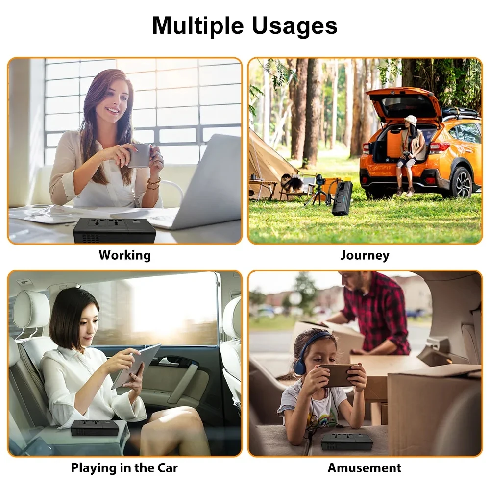 

Инвертор 110 В 220 В 200 Вт, преобразователь для автомобильного генератора, зарядное устройство, трансформатор, аксессуары для кемпинга, автомобильная электроника для транспортных средств 12 В