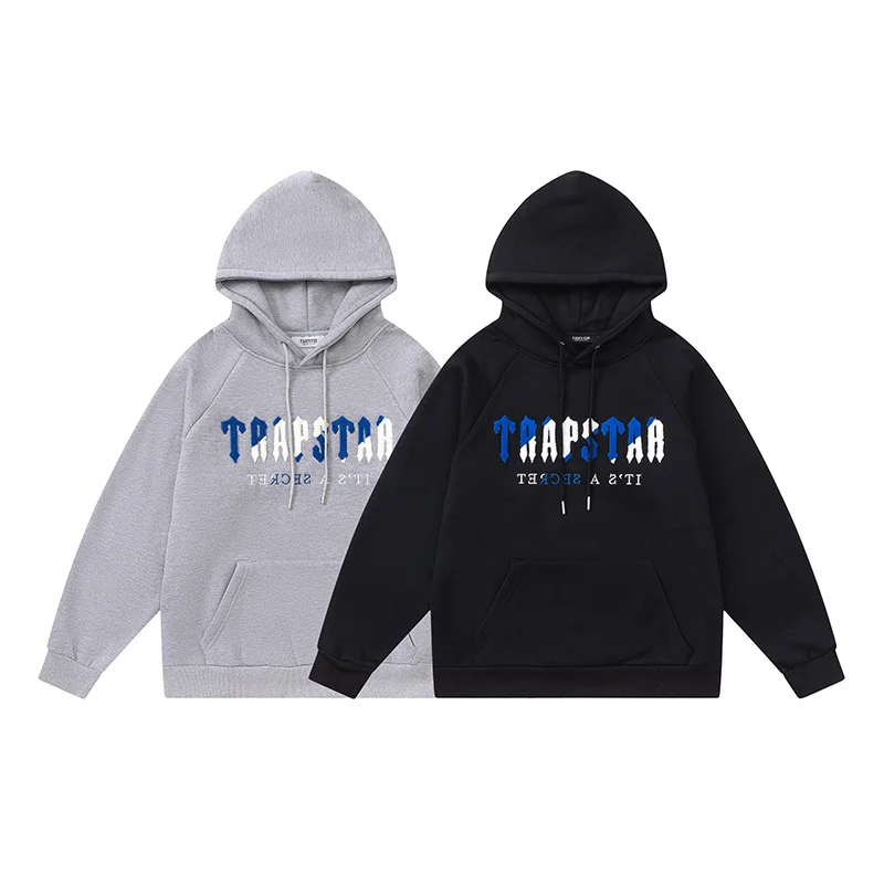 Hot Sell Men Trapstar London Suit Chenille Decoded Hoodie Tracksuit Dazzing Blue Women 1:1 Top Quality Embroidered Jacket Shorts