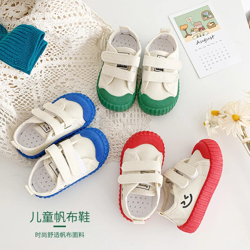

Children Canvas Shoes Korean Styles Casual Simple 2023 Spring and Autumn Boys and Girls Fashionable Kindergarten Indoor Shoes