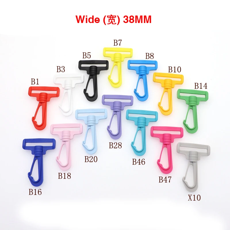 38mm Lobster Claw Clasp 10pcs Candy Color Hard Plastic Lobster Clasp Hooks Clips for DIY Crafts Key Chain Backpack Accessories