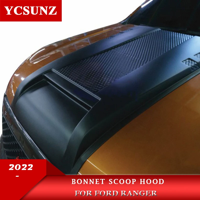 

Bonnet Scoop Hood For Ford Ranger Wildtrak 2022 pickup car Black Bonnet Hood Accessories YCSUNZ