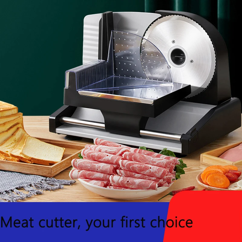 

Meat Slicer Machine Electric Deli Food Slicer Cuts Meat Cheese Bread Fruit Vegetable Adjustable Thickness Ham Sausage Slicer