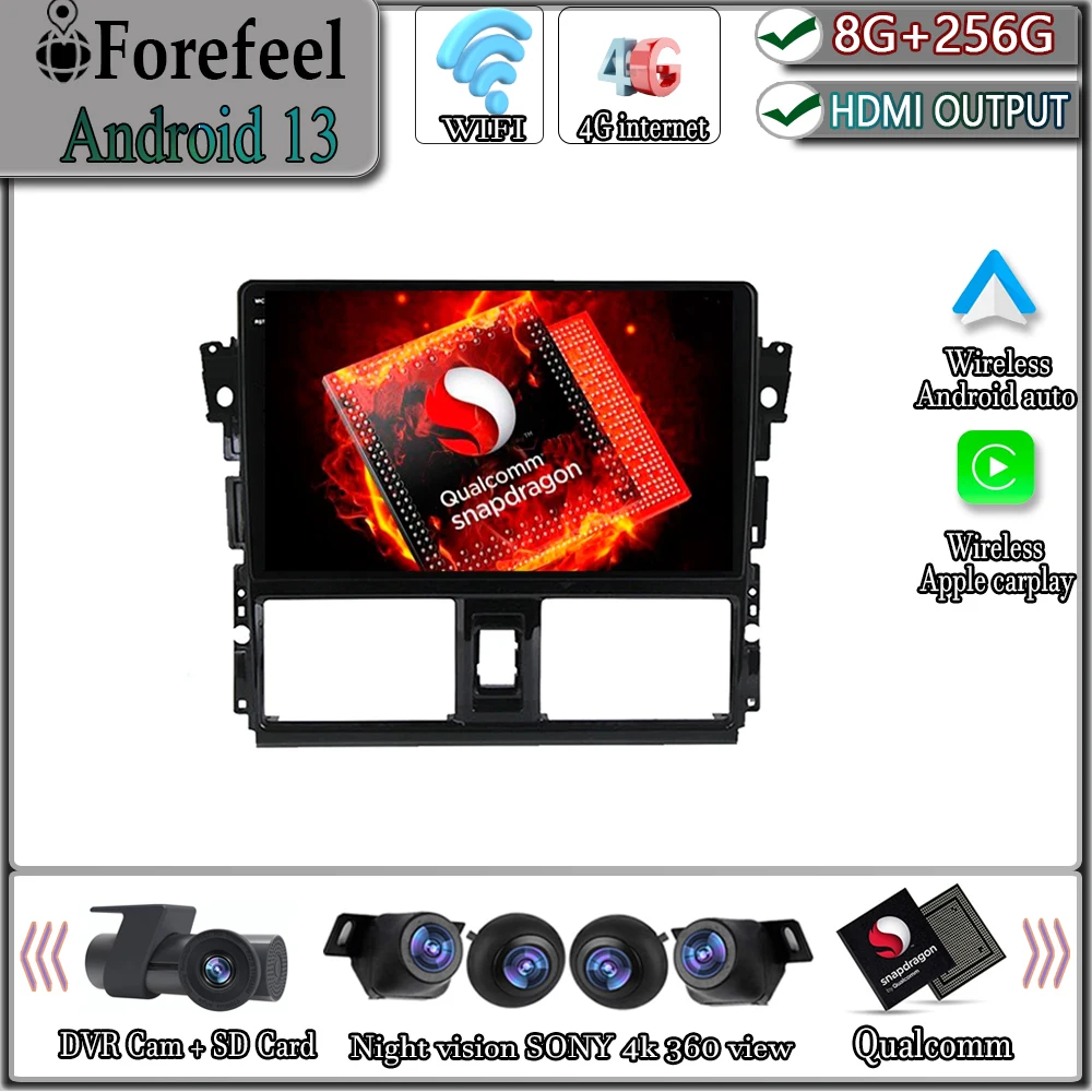 

Android 13 For Toyota Yaris Vios 2014 - 2016 DSP RDS Monitor Screen Autoradio Navigation GPS Video Multimedia 2DIN Electronics
