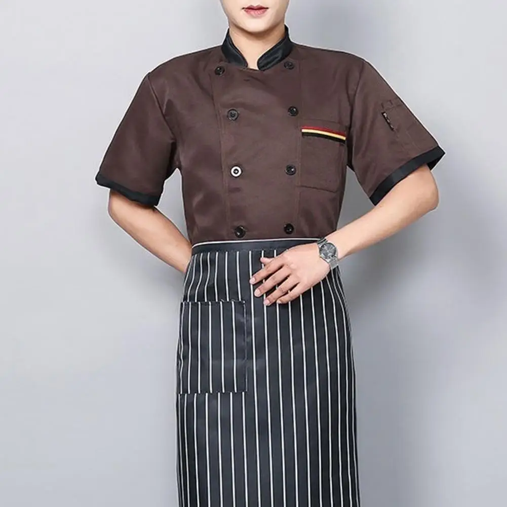 

Cafe Waiter Jacket Washable Color Matching Uniform Moisture Absorption Chef Coat Shirt Unisex Chef Jacket Kitchen Wear