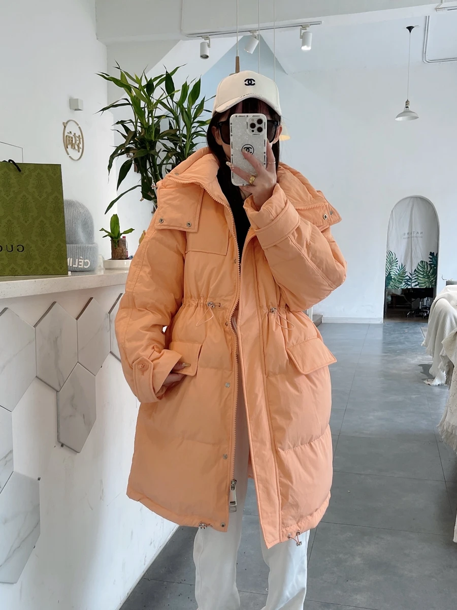 New Women Long Down Jacket Casual Style Autumn Winter Coats And Parkas Female Outwear