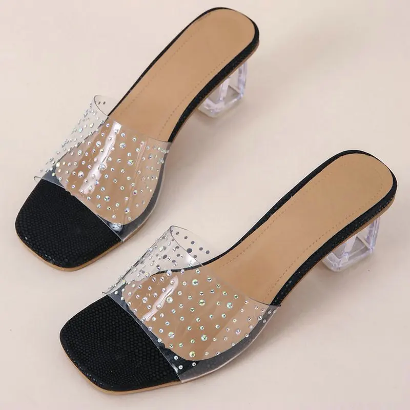 Sexy High-heeled Slippers Women 2023 Summer New Fashion Outer Wear Comfortable Personality Open Toed Women's Shoes Zapatillas De