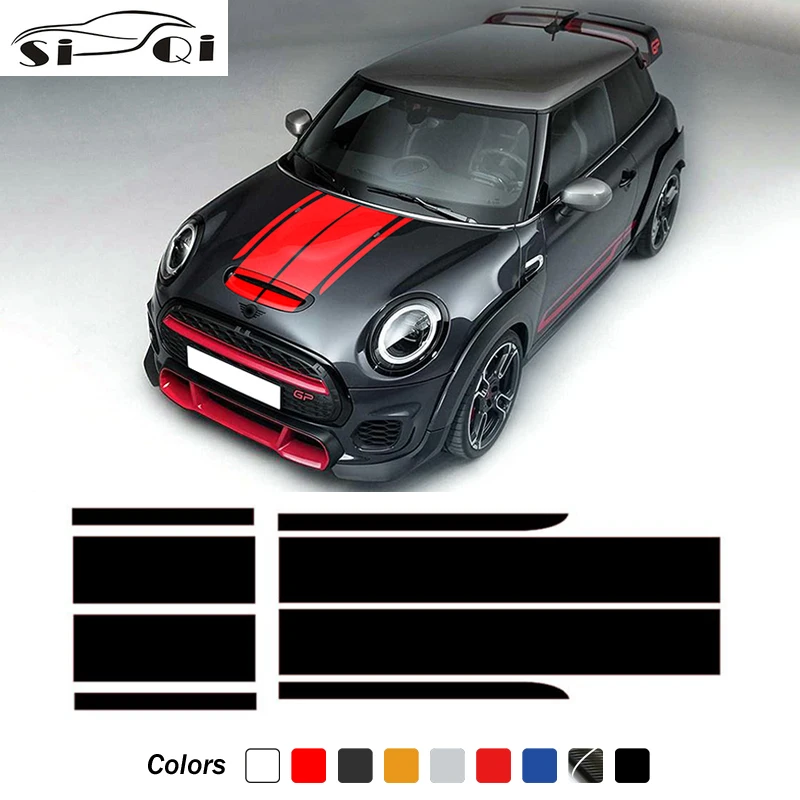 Car Hood Bonnet Stripes Engine Cover Taligate Trunk Decal For MINI John Cooper Works F56 F55 F57 R56 R57 R58 R59 JCW Accessories