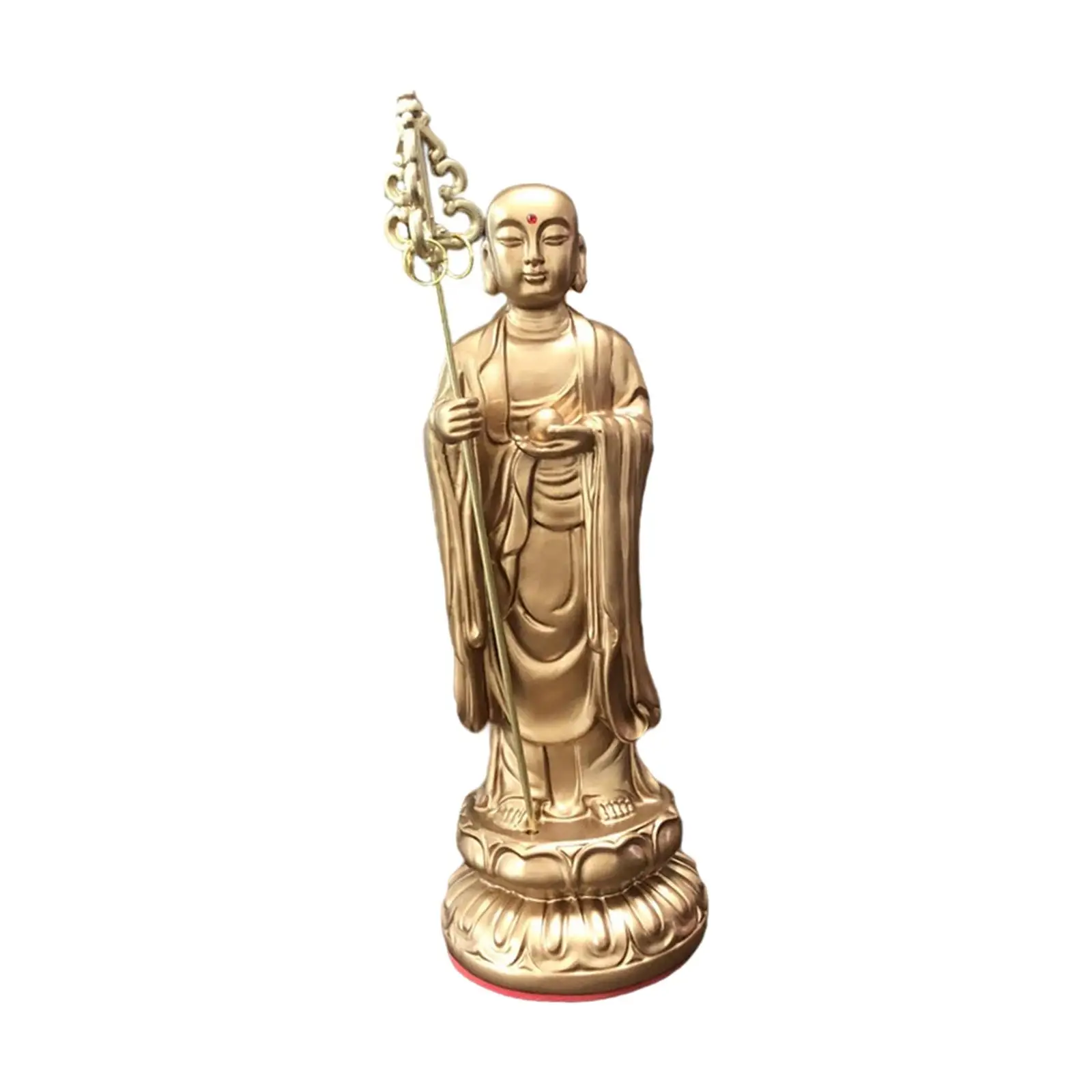 

Buddha Statue Standing on Lotus Pedestal Collectible Enlightenment for Living Room Tabletop Housewarming Dashboard Showpiece