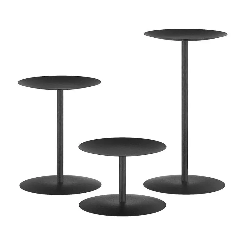 Set Iron Black Candle Holders Candlestick Fashion Wedding Table 3 Sets Matte Black Retrowrought Iron Candle Holder
