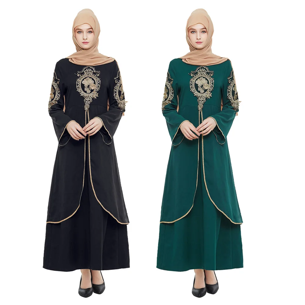 

Eid Mubarak Abaya Этническая Вышивка винтажное мусульманское женское длинное платье макси турецкий арабский халат Jalabiya Caftan платья исламский Дубай