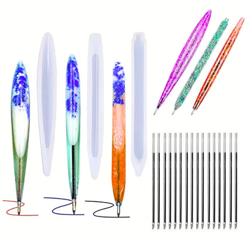 

1/25Pcs Transparent Pen Silicone Mould Dried Flower Resin Decorative Craft DIY Ballpoint Pen Mold Epoxy Resin Molds for Jewelry