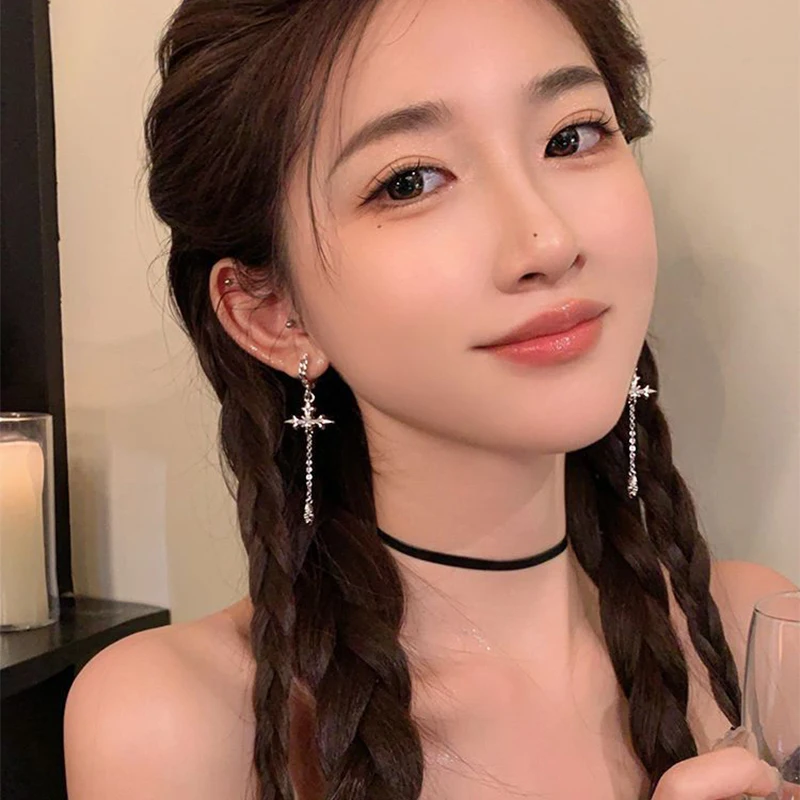 Новые Индивидуальные Модные циркониевые серьги с кисточками женские