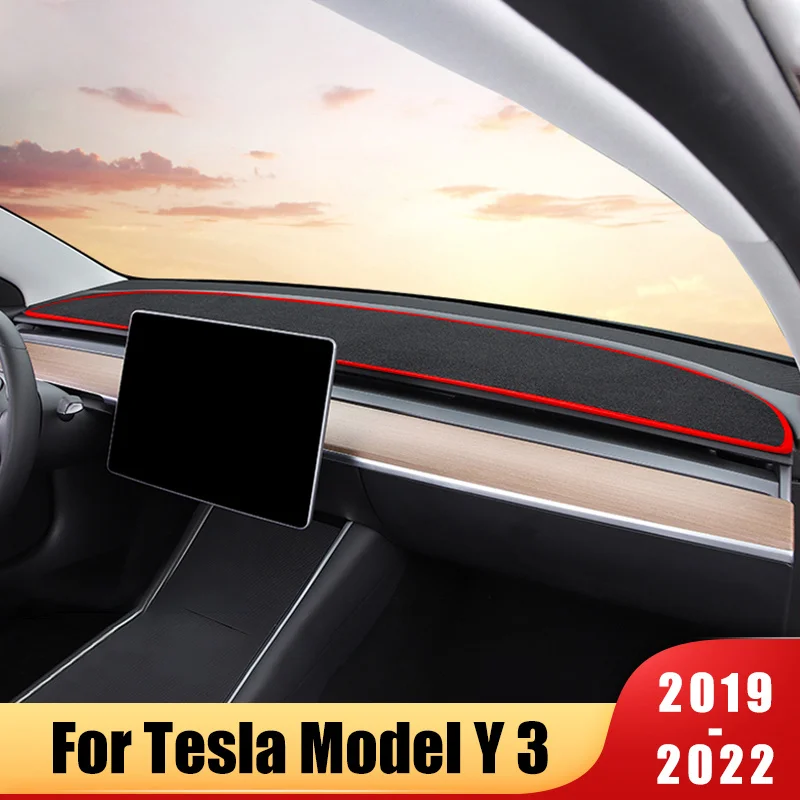 

Ковер для приборной панели Tesla Model Y Model 3, темный коврик для приборной панели автомобиля, Солнцезащитный ковер, защитные аксессуары