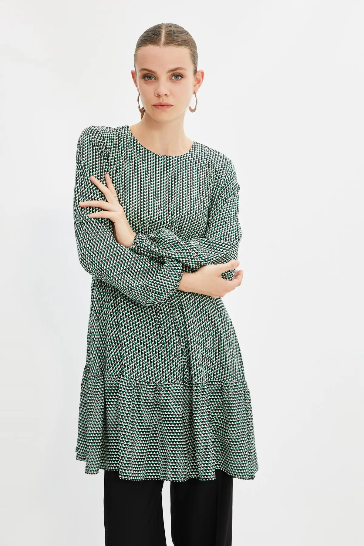 

Green Crew Neck Tunic TCTAW22UK0001