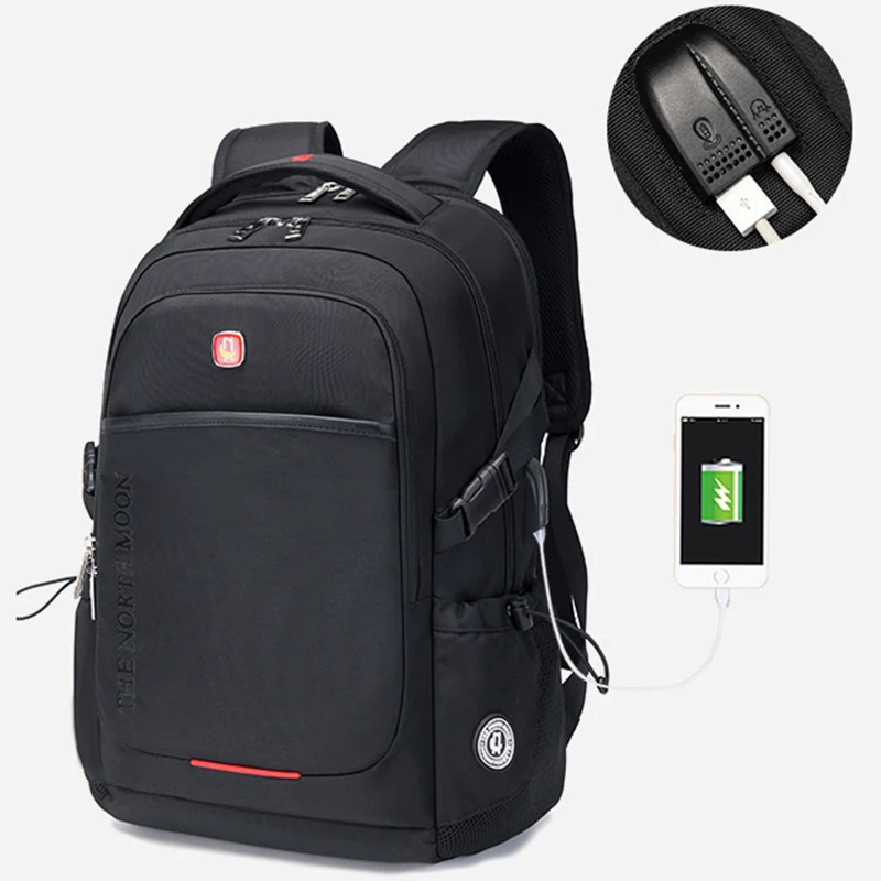 SUUTOOP Men Waterproof 15.6 Inch Laptop Backpacks USB Charing Notebook Schoolbag Sports Travel School Bag Pack Backpack For Male