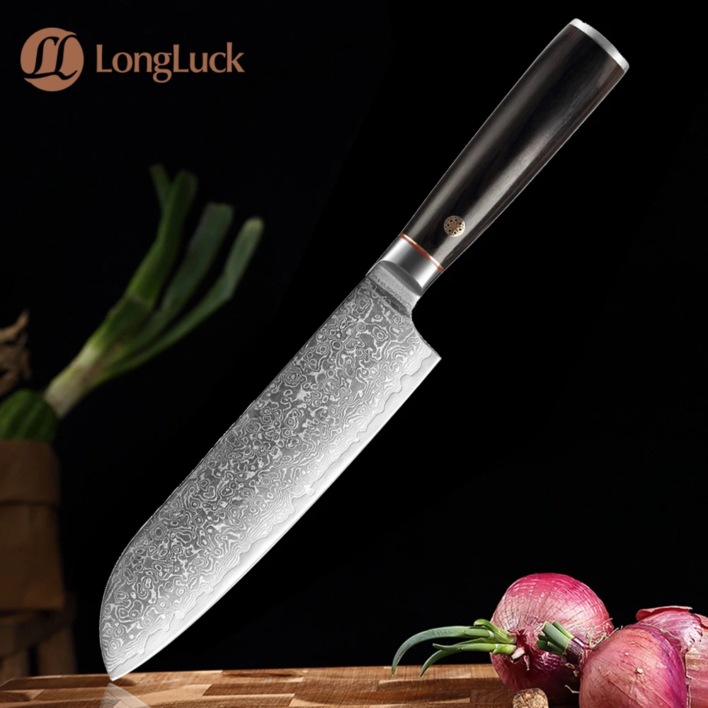 

Damascus Steel Santoku Knife Exquisite Pattern Sharp Blade Household Chef Knife Cutting Meat Cleaver Slicing Kitchen Knives NEW