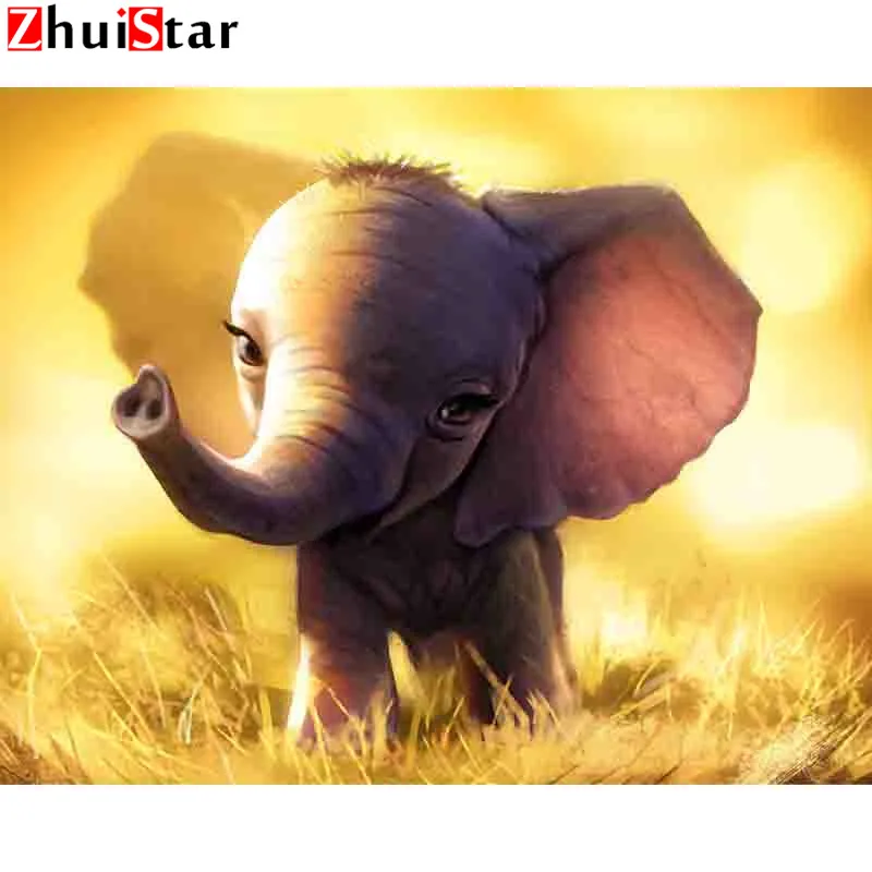 

5D Diamond Painting Stitch Cute Little Elephant Daimond Painting Full Square Mosaic Rhinestones Pictures Accessories WHH