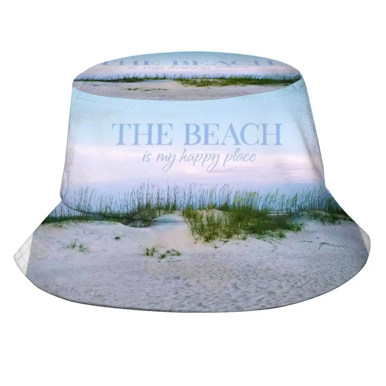 The Beach Is My Happy Place Fisherman'S Hat Bucket Hats Caps Sand The Beach Is My Happy Place Sea Grasses Sunset Sunrise Tybee