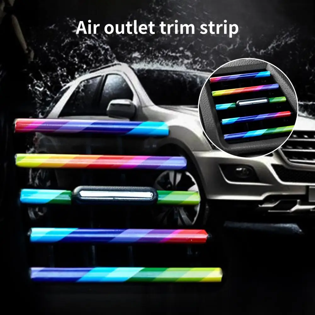 

10 Pcs/Set 20cm Air Vent Strips Car Air Conditioner Outlet Decorative U Shape Moulding Trim Strips Decor Car Styling Accessories