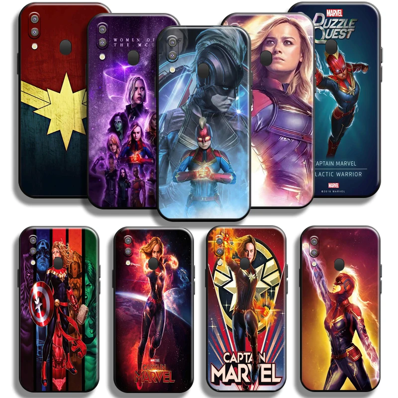 

Avengers Captain Marvel For Samsung Galaxy M20 Phone Case Back Funda Soft Liquid Silicon Cover Carcasa Cases Coque Black