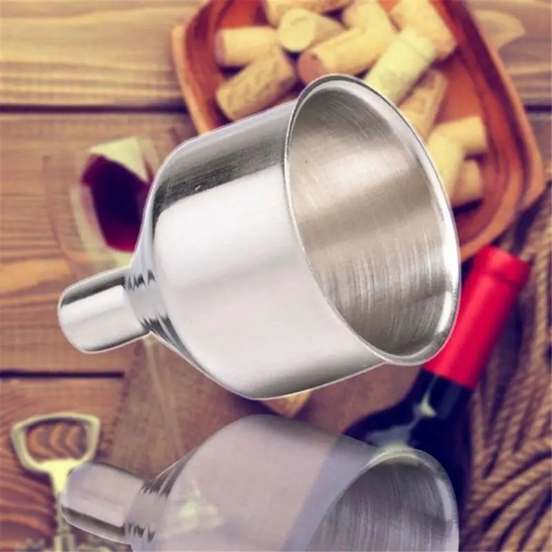 

1PC Funnel 2 inch Stainless Steel Portable Mini Small Mouth Funnels Bar Wine Flask Universal Long-mouth Funnel Kitchen Accessory