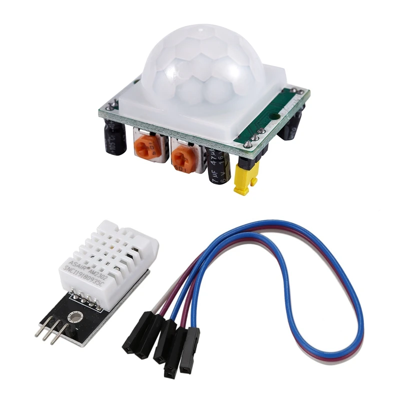 

1Pcs For DHT22 For AM2302 Digital Temperature Humidity Sensor Module & 1Pcs HC SR501 Human Body Electronic Module Sensor