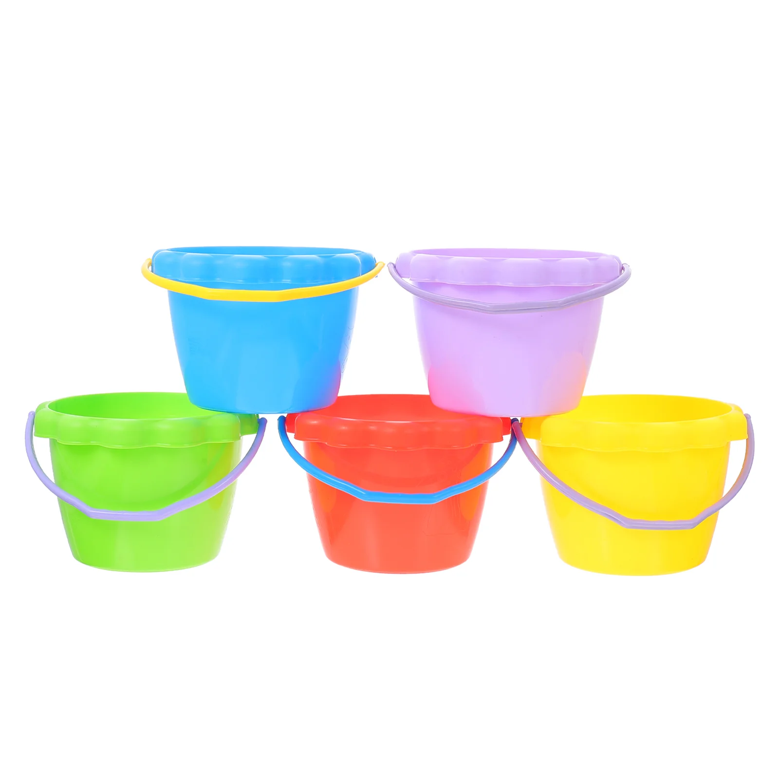 

5 Pcs Toy Beach Bucket Portable Sand Buckets Toys Playing Tools Baby Summer Frame Plastic Toddler