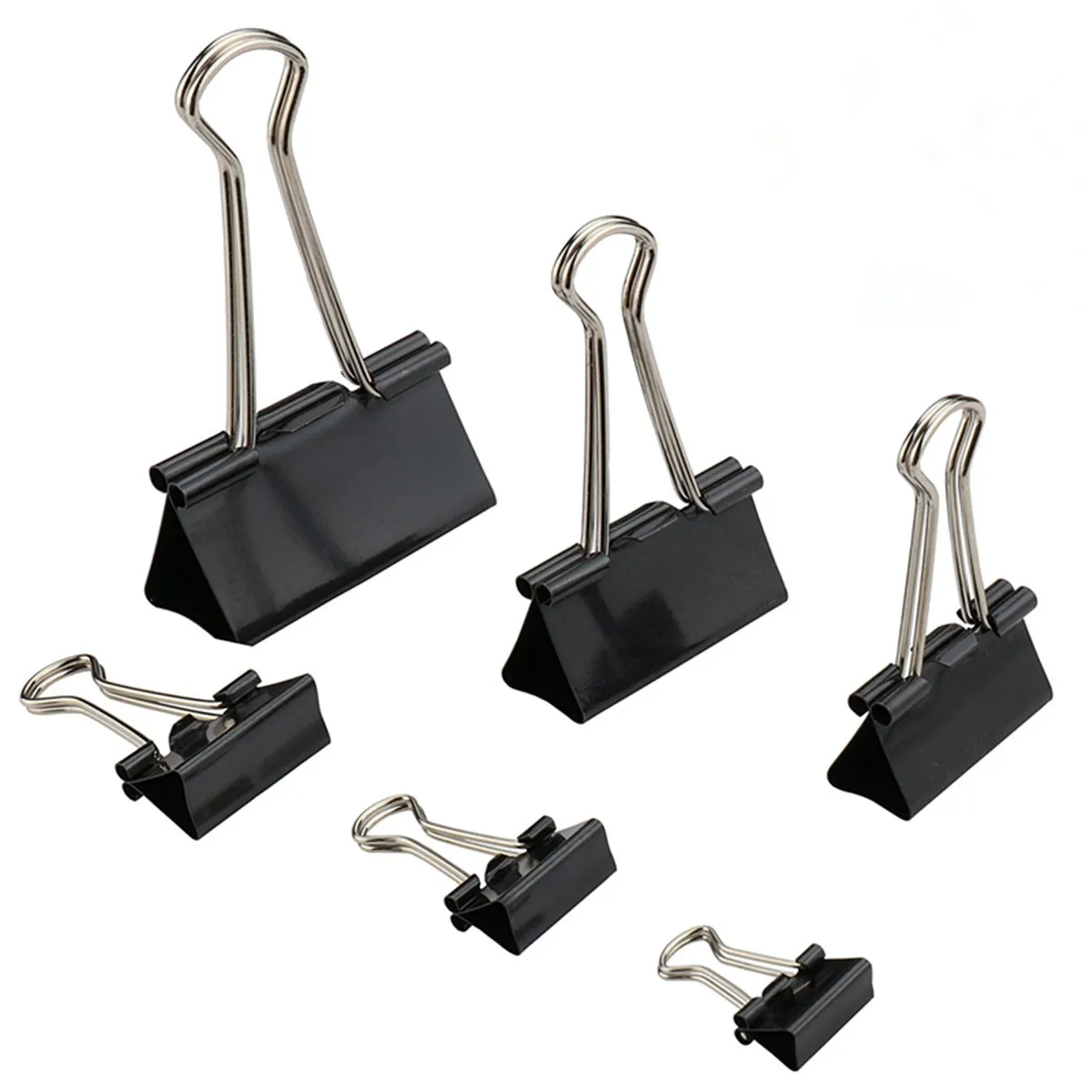 

12pcs Metal Binder Clips 19/25/32/41mm Tickets Photos Paper Holder Office Document File Paper Clamp School Binding Supplies