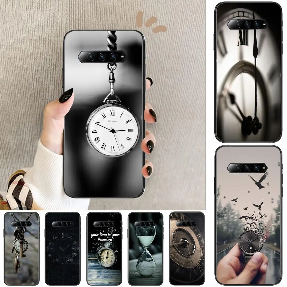 

HD-clock countdown Phone Case For xiaomi redmi Black Shark 4 Pro 2 3 3s Cases Helo Black Cover Silicone Back Prett mini cover fu