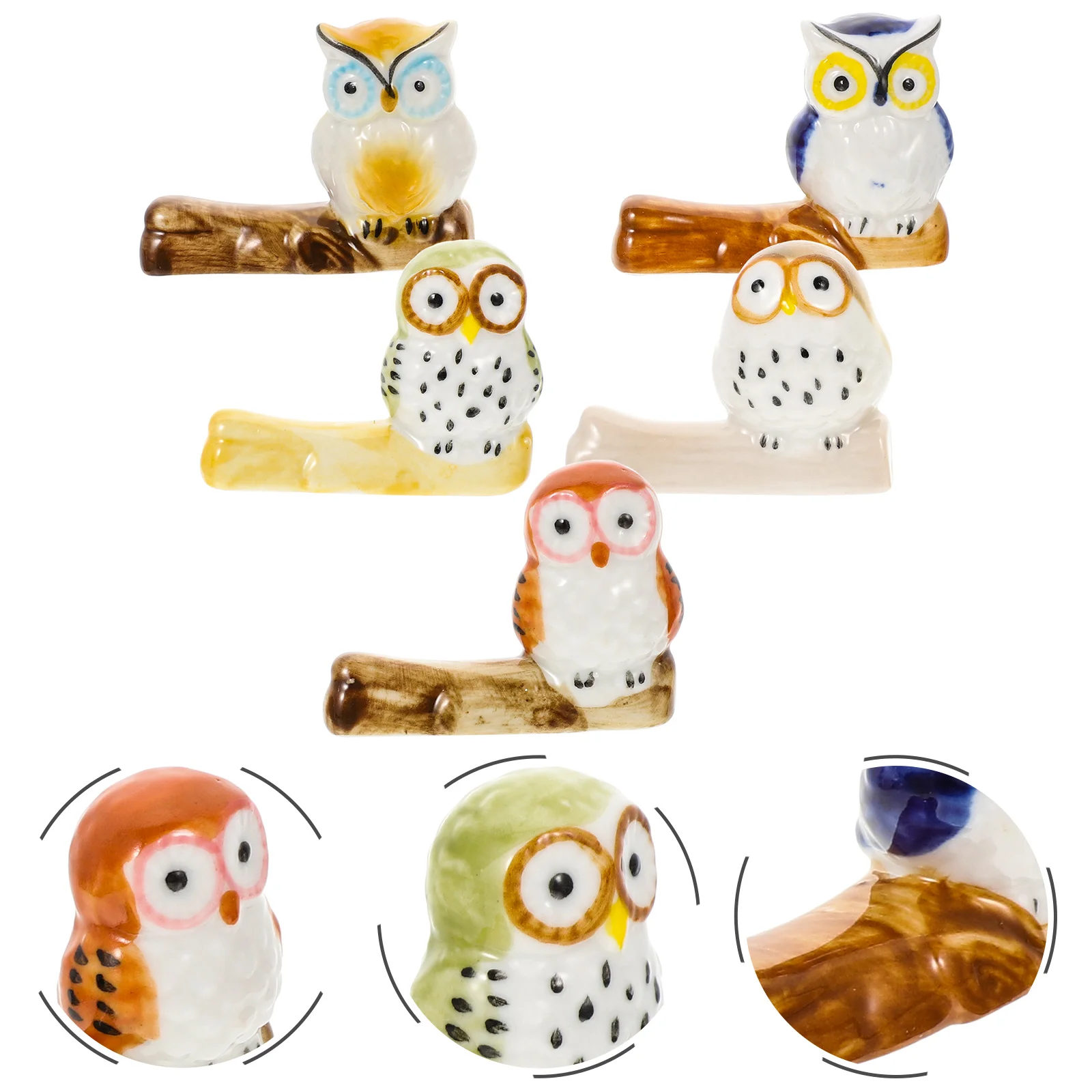 

5pcs Chopsticks Fork Chopstick Holders Cartoon Spoon Rest Ceramic Chopstick Holder for House Restaurant Decorate Home